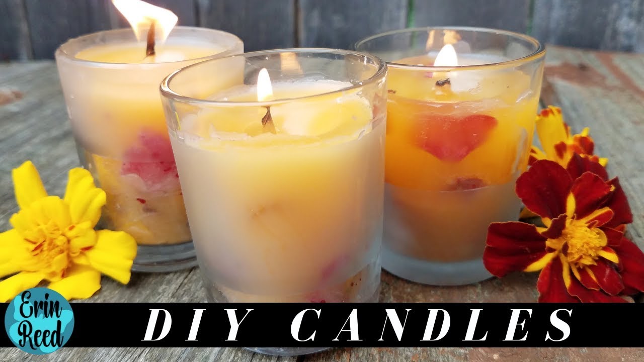 DIY essential oil candles!! Made with SOY, dried flowers and crystals ✨ 