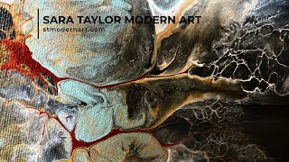 Volcanic fluid art!  “Yosemite” and “Rainier” ~ Cloud over pour on black. screenshot 4