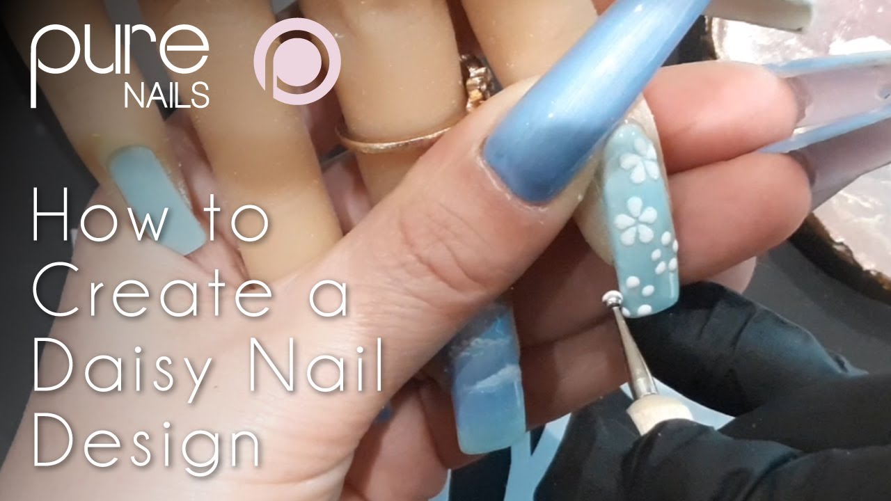 How to Create a Daisy Nail Design | Pure Nails - YouTube