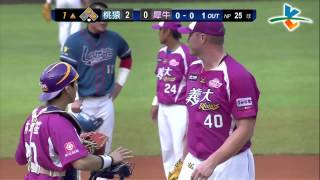 20130811 CPBL 猿VS犀牛 1上 郭修延直襲希克內野安打