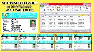 Automatic ID cards in few minutes in Photoshop  with variables