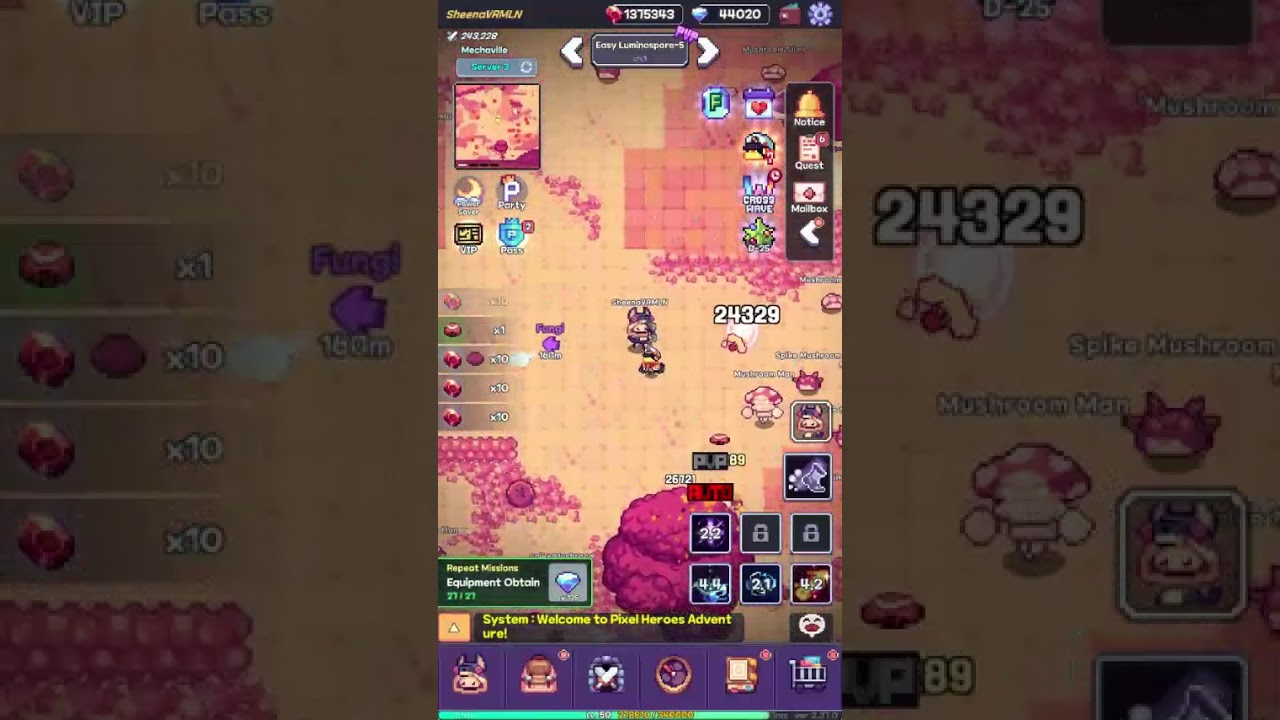 Pixelheroes Adventure : Luminospora Monster Collection Farming – 2.5 | Collection Milestone