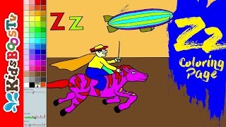 Alphabet Z Coloring Pages for Kids - Learning Letter Z Coloring Activities