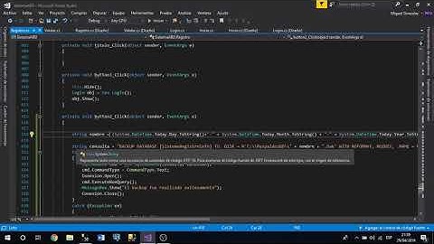 Backup de BD de un sistema creado en C#