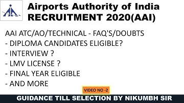 AAI RECRUITMENT DOUBT OR FAQ FOR THE POST OF ATC OR AO OR TECHNICAL