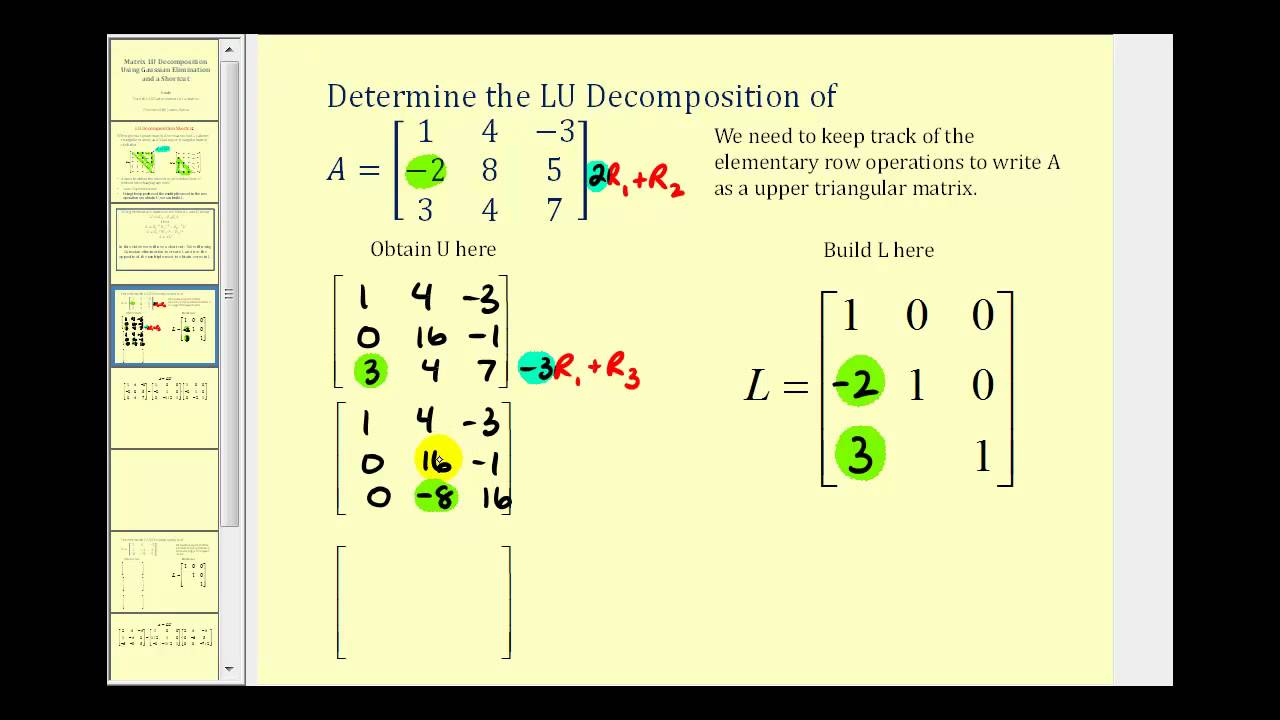 LU Decomposition - Shortcut Method - YouTube