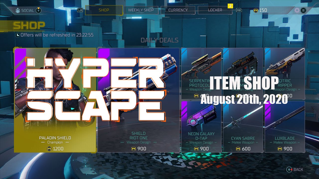 HYPER SCAPE | ITEM SHOP AUGUST 20TH 2020