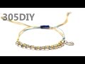 [305DIY]체인 배색 매듭팔찌만들기,chein color colour matching square knot bracelets DIY tutorial