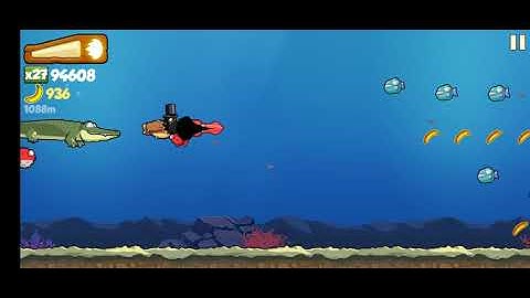 Banana Kong - Reach the treetop cave and underwater area