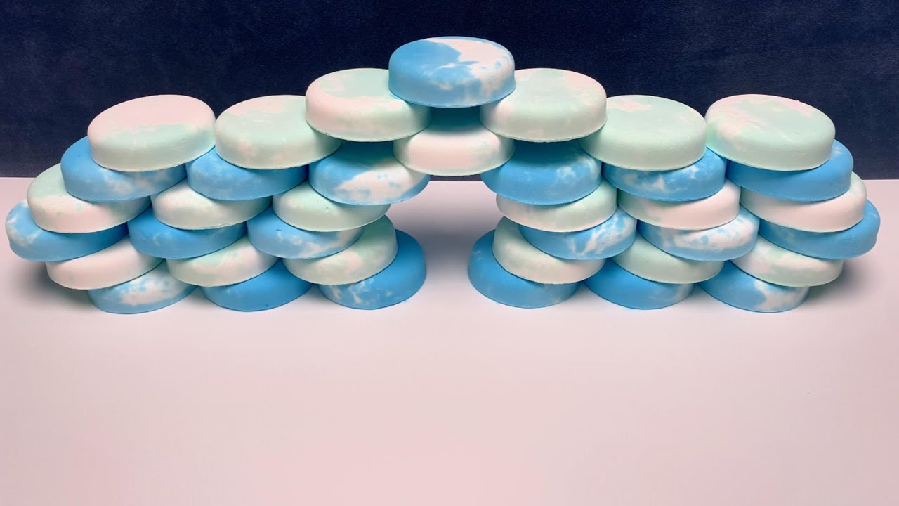 11 minutes ASMR baking soda｜🔵⚪️➕🟢⚪️