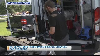 JC Lewis Ford giving free oil changes to nurses, teachers and first responders