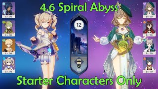 Starter Characters Only: 4.6 Spiral Abyss - Genshin Impact