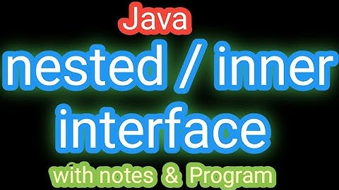 Nested Interface in Java
