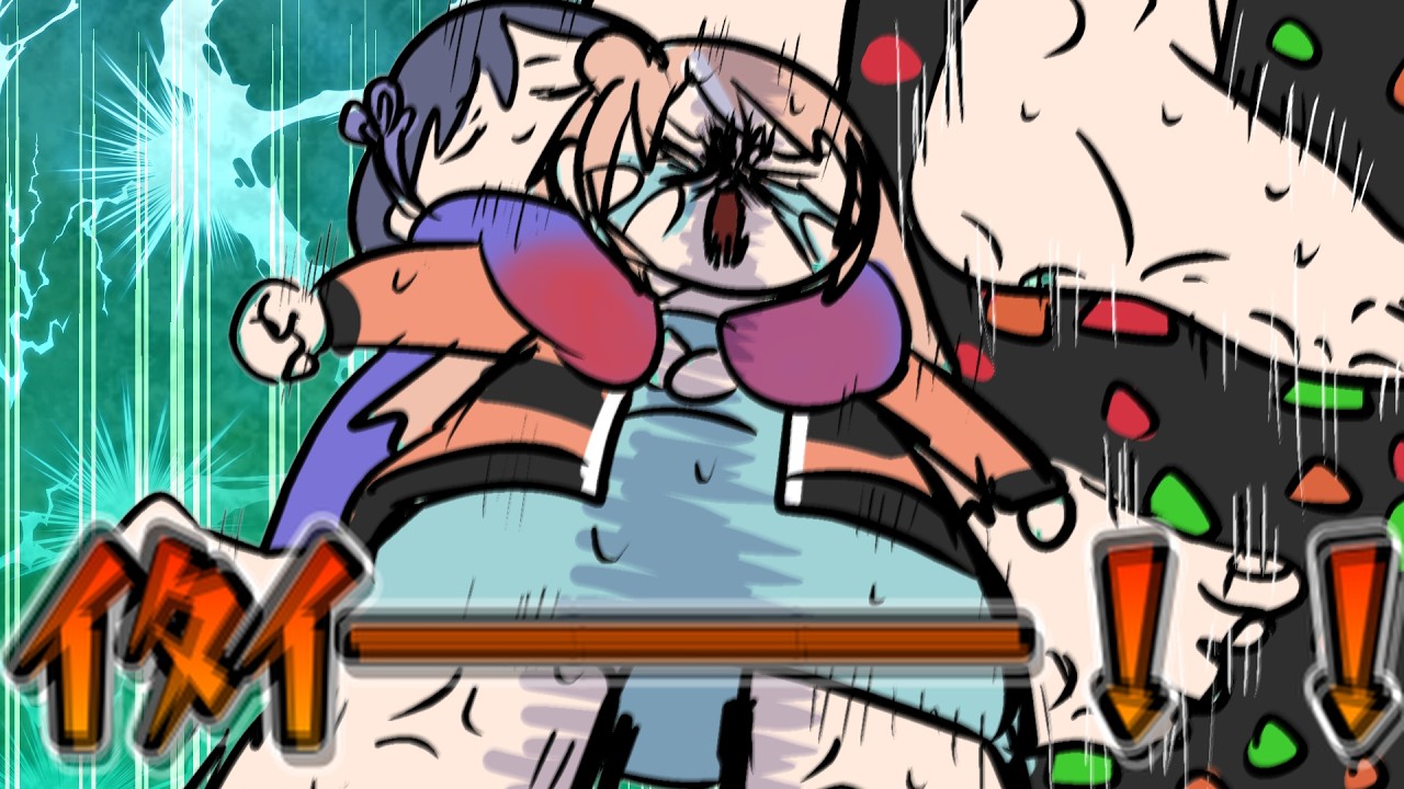 足つぼマットの上でポンちゃんに体重をかけられ悶絶するりかしぃ【にじさんじ/手描き切り抜き】