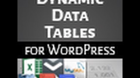 WP Dynamic Tables Demo(Import Tables from Excel, CSV, MySQL, Open Office and more)