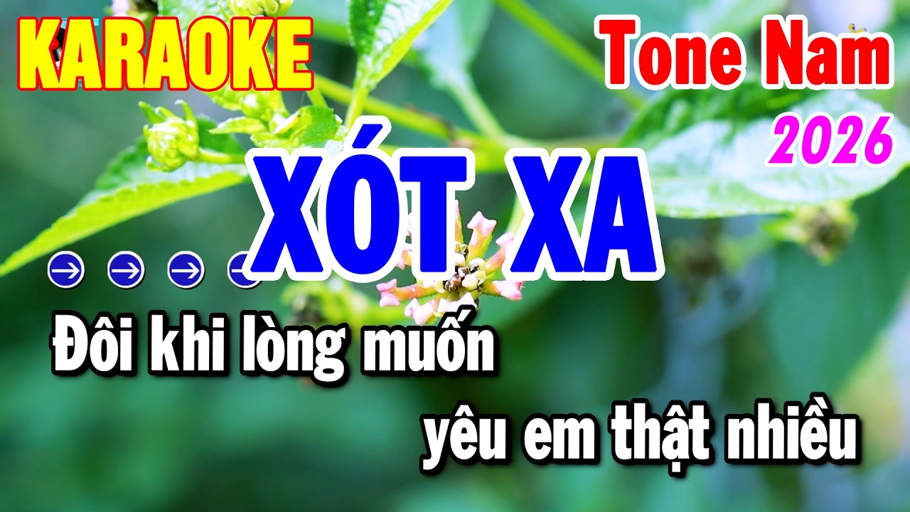 Karaoke Xót Xa Tone Nam Nhạc Sống Dễ Hát | Thanh Hải
