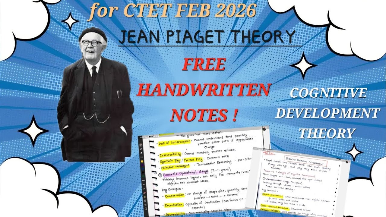 PIAGET COGNITIVE DEVELOPMENT THEORY | CTET 2026