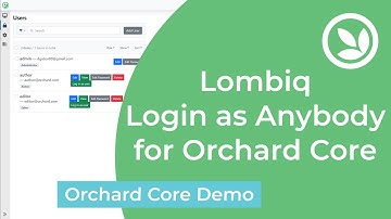 Lombiq Login as Anybody for Orchard Core - Orchard Core Demo