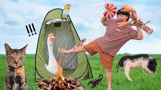 ปาร์ตี้นี้ห้ามเข้าบ้าน!! ปิ้งย่างกับเพื่อนสัตว์เลี้ยง ใช้ชีวิตนอกบ้านสร้างที่อาบน้ำใช้เอง?? screenshot 4