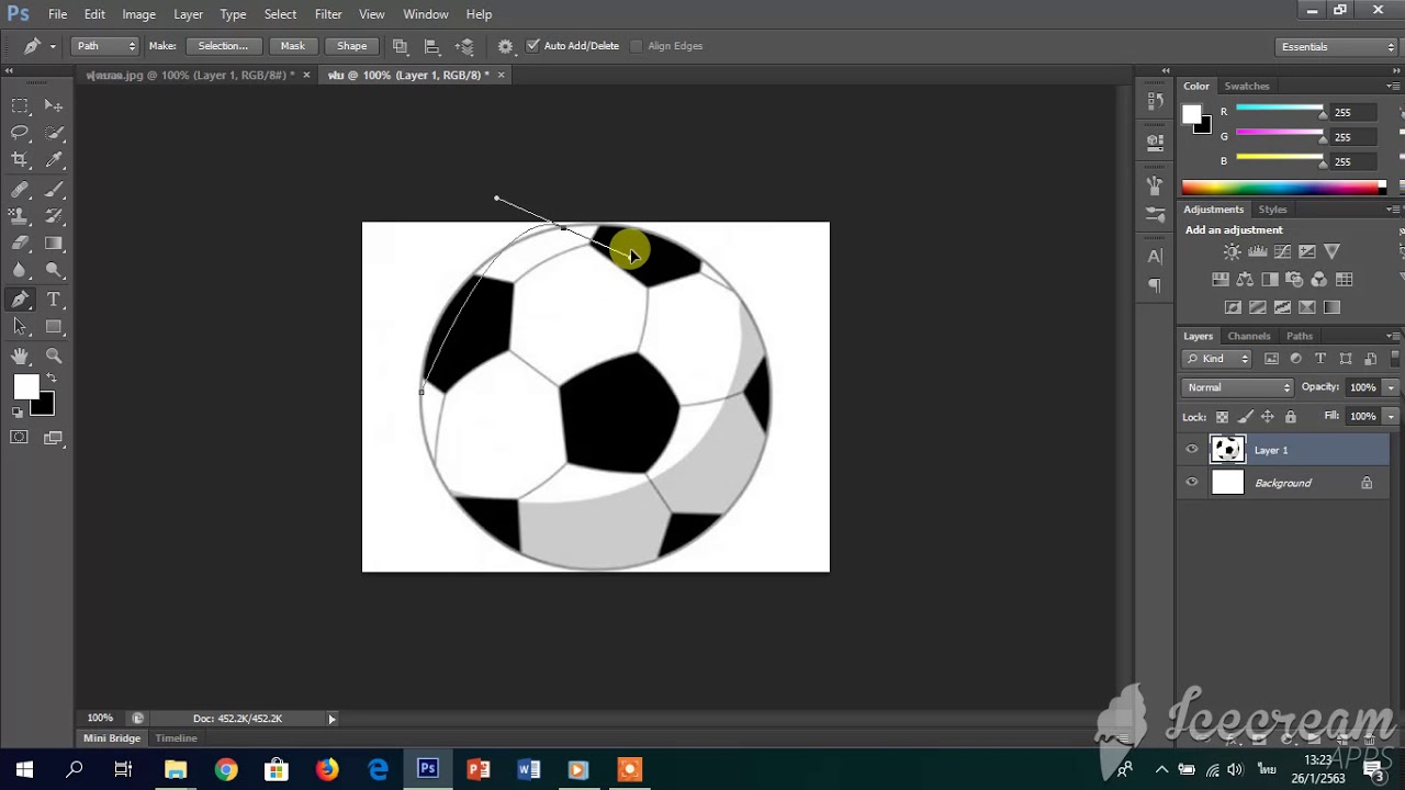 เทคนิคการใช้ Pentool โดยใช้โปรแกรม Photoshop - YouTube
