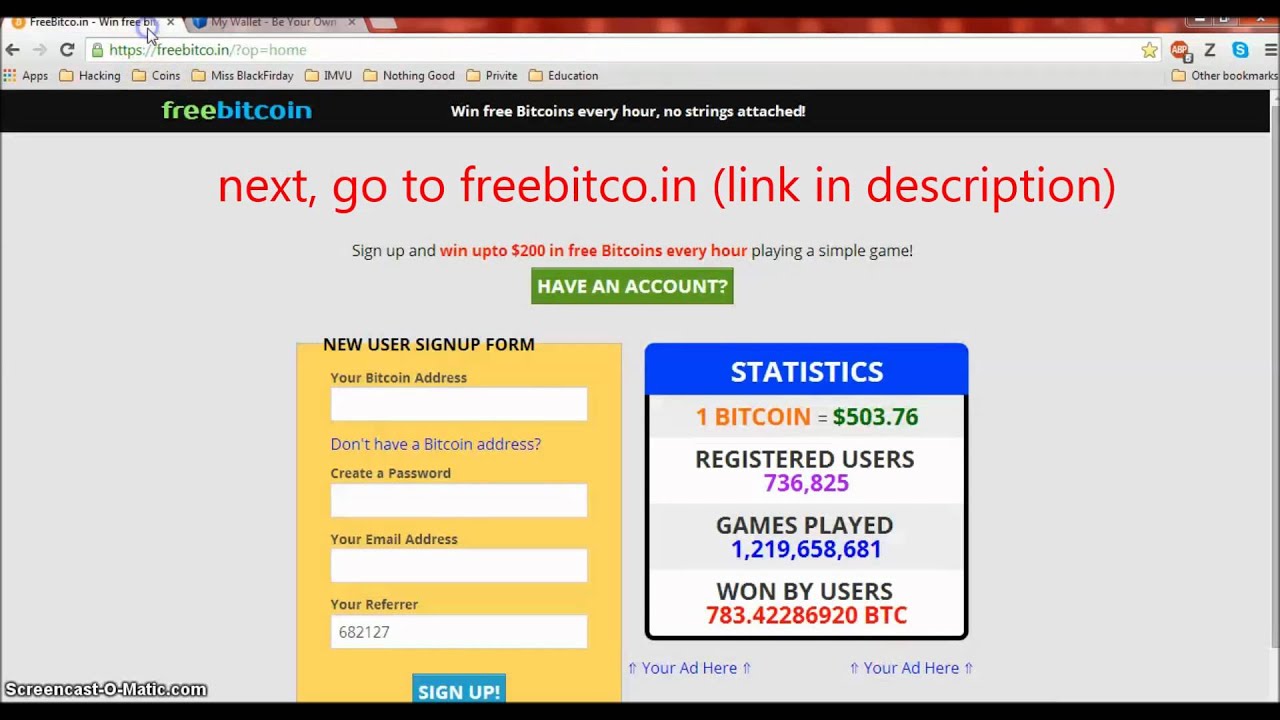 free bitcoins address