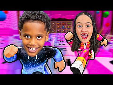 KID COMES TO ANGI FIRE'S HOUSE and he is the biggest PRO AT ESCAPE THE KEYBOARD 😱 ROBLOX!