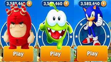 Oddbods Turbo Run vs Sonic Dash vs Om Nom Run Gameplay Android,ios