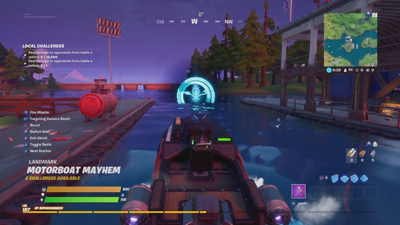 Complete the boat time trial at Motorboat Mayhem Fortnite Week 8 Challenges