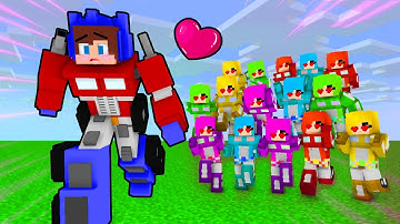 JJ Transformer Runs Away from Girl Decepticon Loves - Battle Autobot- Maizen Minecraft Animation