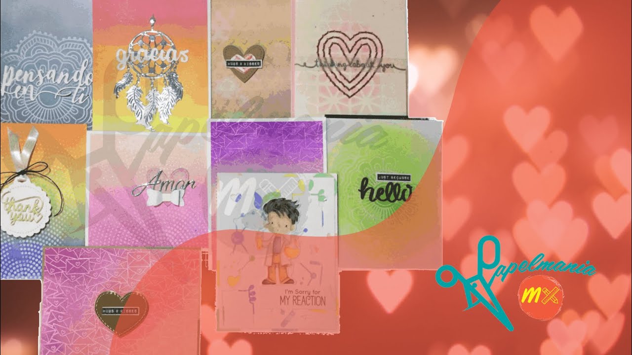 Tarjetas San Valentin  (con brochas para difuminar)