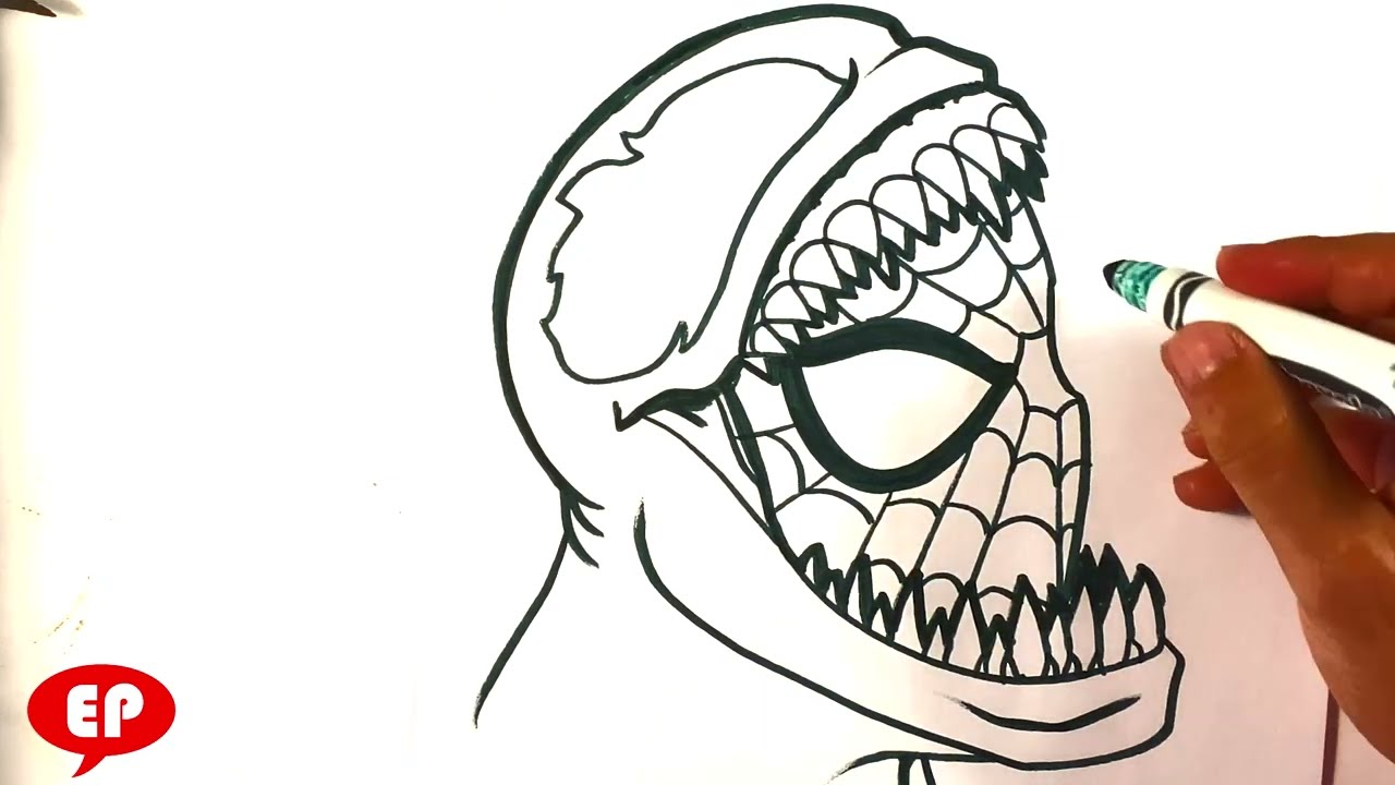 Here is a drawing of Spiderman VS Venom the symbiote Concept fan