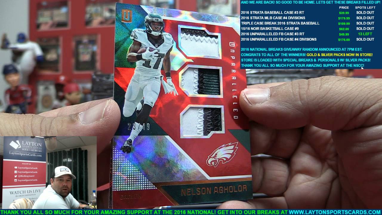 2016 Panini Unparalleled Football 16 Box Case Break #4 Random Divisions