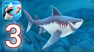 Hungry Shark World - Gameplay Walkthrough Part 3 - Porbeagle Shark (iOS, Android)