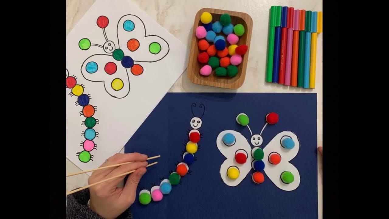 renkleri ogreniyorum renkli ponpon yerlestirme okul oncesi etkinlik youtube okul oncesi egitimsel elisleri elisi fikirleri