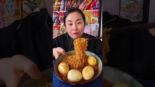 World's Fastest Eater | ASMR #Eggs #Green #Noodles #shorts