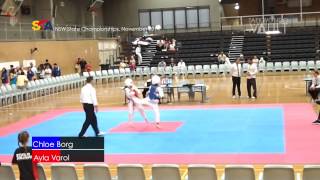 2014 Taekwondo State Championships NSW Ayla Vs Chloe