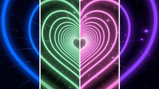 Color Changing Heart Tunnel💙💚🩷💜Love Heart Tunnel Background Video Loop | Heart Wallpaper Video