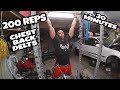 200 REP | 30 minute | chest, back shoulders | garage workout