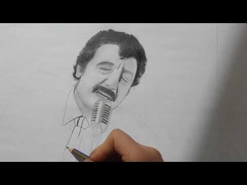 Müslüm Gürses Karakalem Çizim(Speed Drawing) (Drawing of Müslüm Gürses)