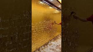 How to put gold leaf on a wall#shorts Resimi