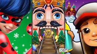 Miraculous Ladybug & Cat Noir 🐞Vs Temple Run 2 🎄WINTER TOYLAND Map Vs Subway Surfers, WINTER HOLIDAY screenshot 5