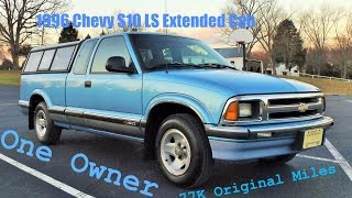 One Owner 1996 Chevy S10 LS Extended Cab Start Up, Review and Full Tour