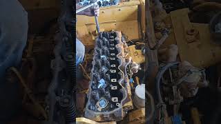 Caterpillar Engine head install and valve adjustment.  #diesel #heavyequipment