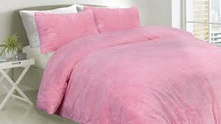 Teddy Fleece Quilt Cover Set - Rose Pink