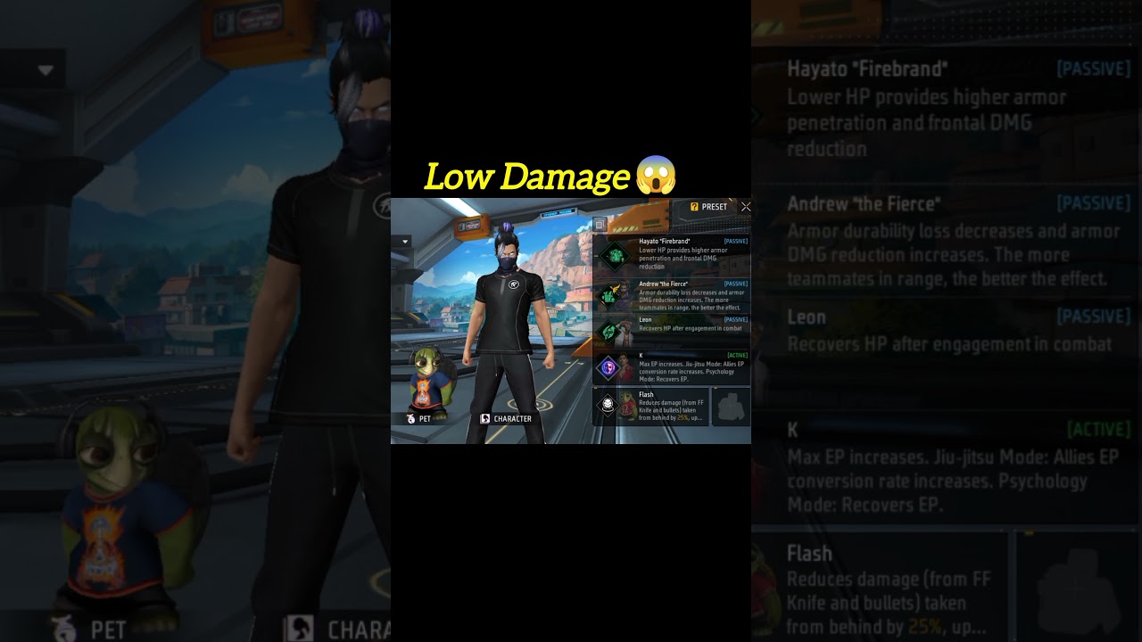 Low Damage Combination 😱🔥 Best Character Combination In Free Fire 