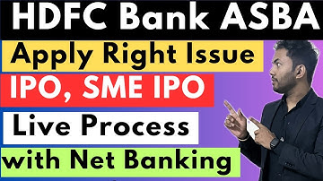 Apply Right Issue through Hdfc Bank Net Banking | Apply IPO in HDFC Bank Net banking |