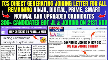 TCS DIGITAL (UPGRADED) JOINING LETTER OUT | NEW DOJ 21 NOV | PRIME, NINJA, SMART JOINING ON 21ST NOV