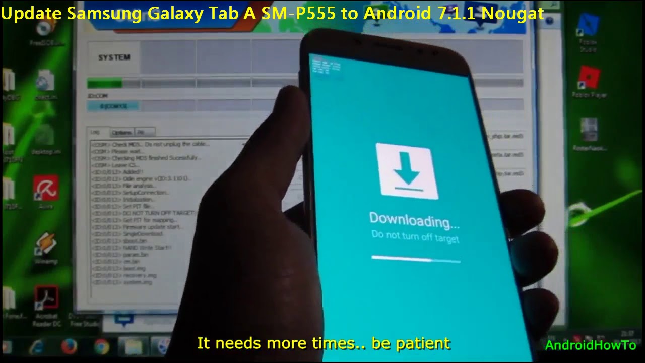 Update Samsung Galaxy Tab A SM-P555 to Android 7.1.1 Nougat - YouTube