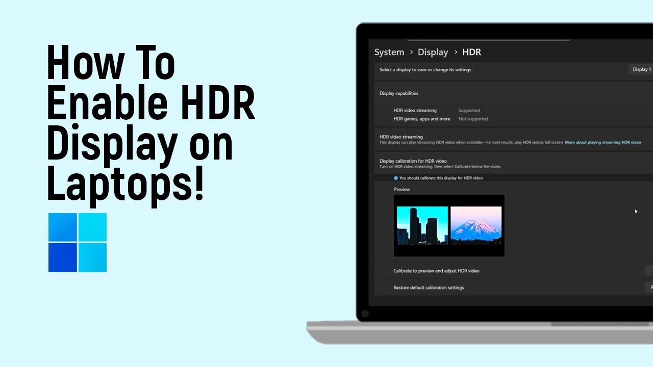 How Enable HDR Display on Windows Laptops [easy] - YouTube