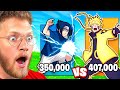 SASAUKE Vs NARUTO Power Level Comparison 